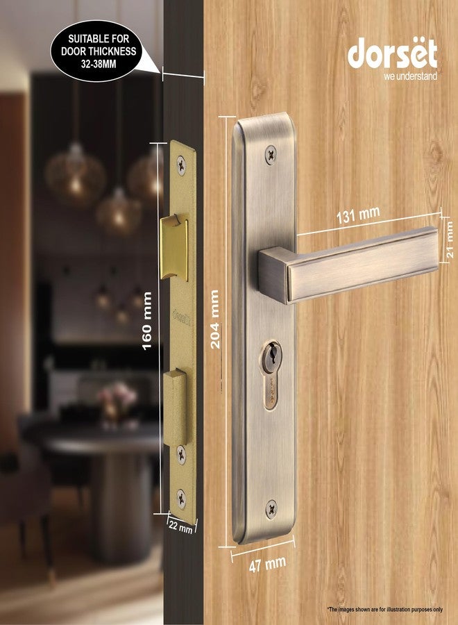 Dorset Kaira 8 inch Mortise Door Lockset - 60 mm Key and Knob Cylinder | Ideal for Bedroom/Main Doors, Antique Finish | HLKAIAPT - Image 3
